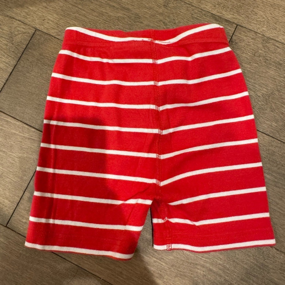 Hanna Anderson Red‎ and White Striped Shorts 100% Organic Cotton Boys 6-7 Yrs